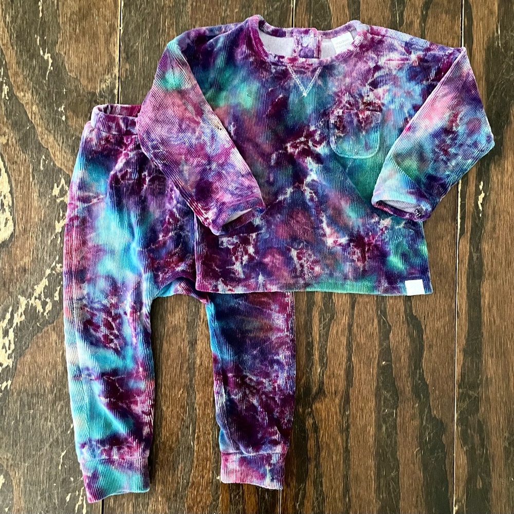 Hand Tie-Dyed Modern Moments  18 Months Sweatsuit